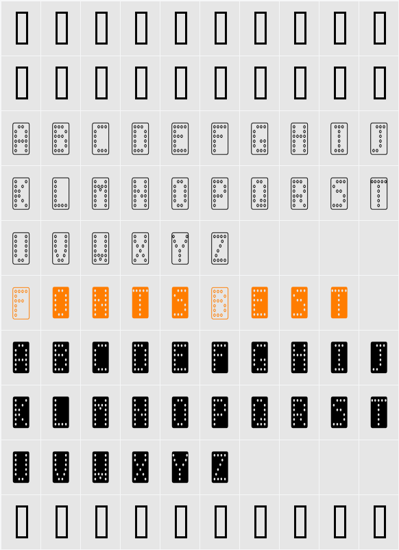 Domino smal Character Map
