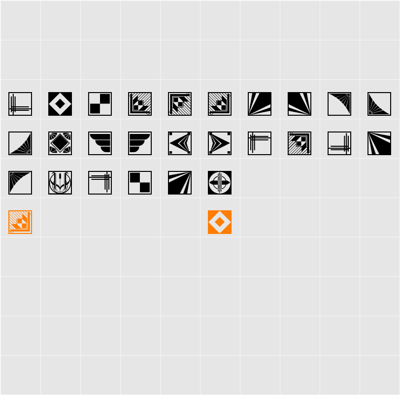 DecoBorders Character Map