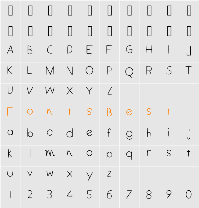 RoundedLettersVersion2 Character Map