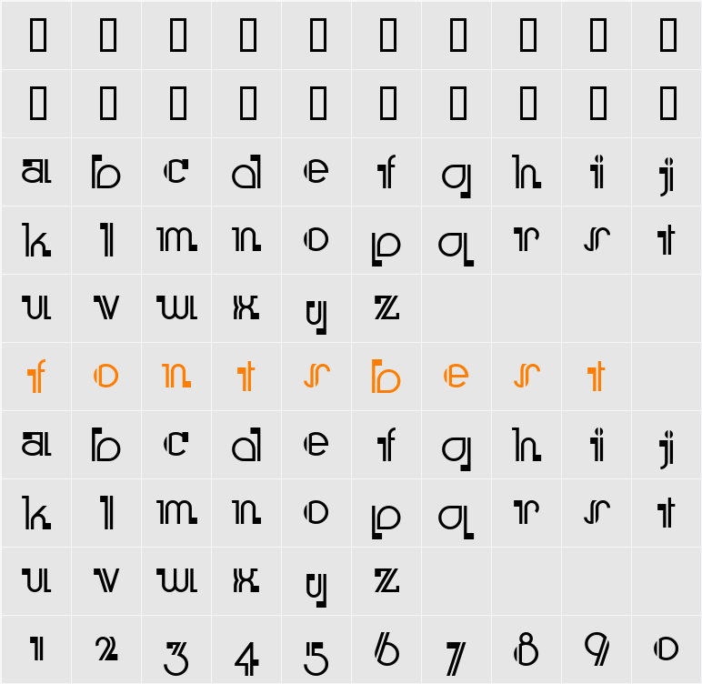 BooMeringueNF Character Map