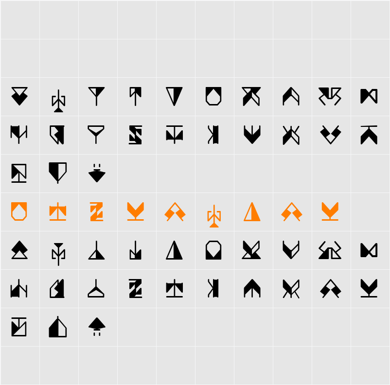 Ergonomix Character Map