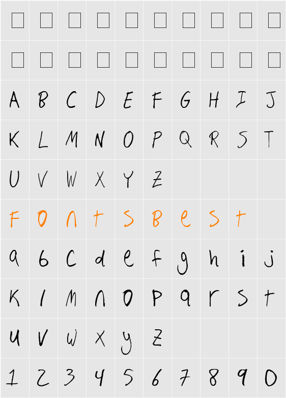 Hand Writing Character Map