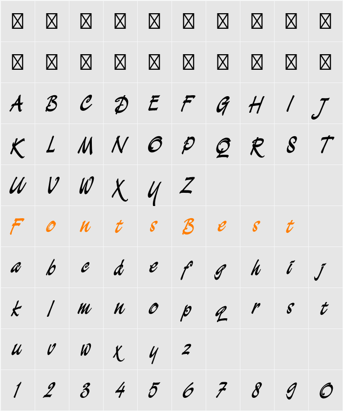 Demian Std Character Map