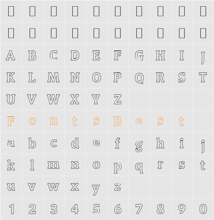 KevinBeckerOutline-ExtraBold Character Map