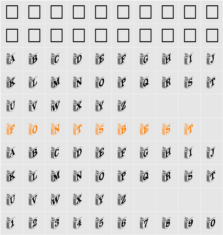 Ribbons Character Map