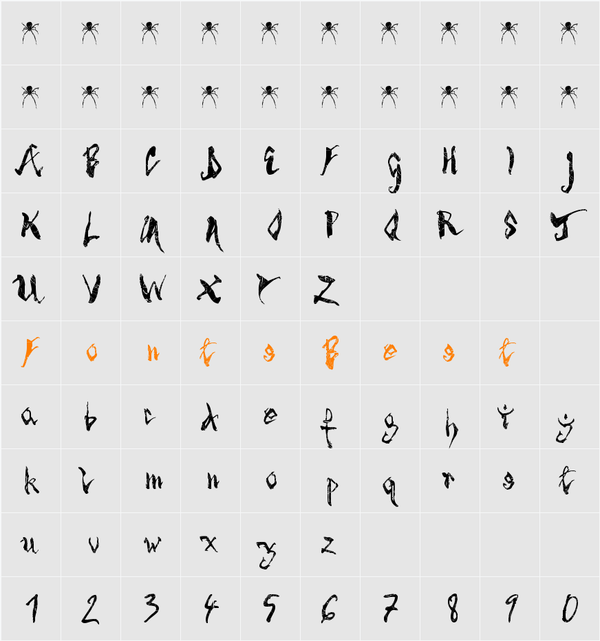 Spider Bite Character Map