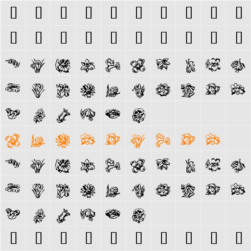 KR Beautiful Flowers 2 Character Map