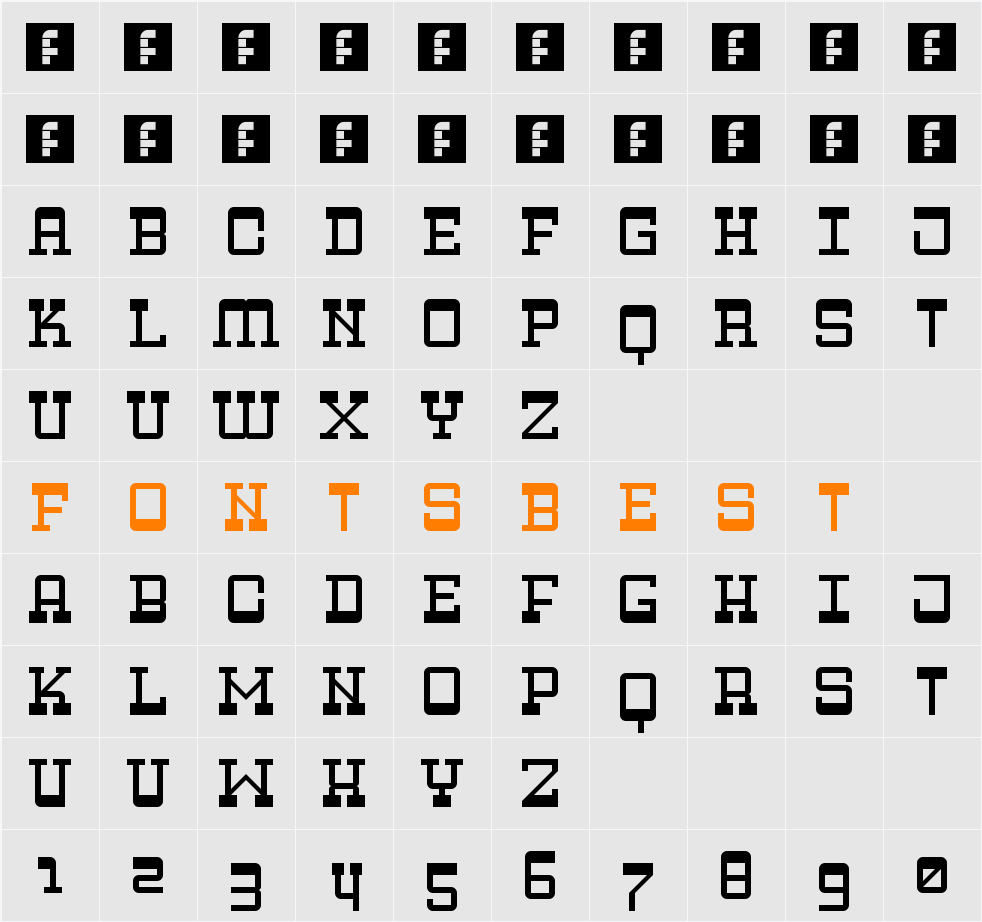Zapadni Capitals Character Map