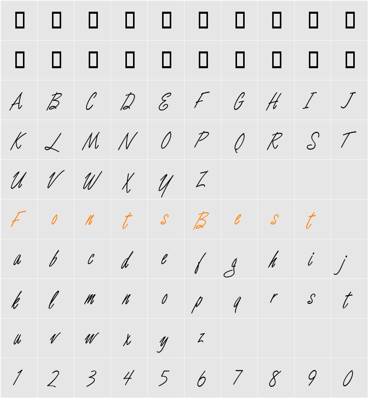 Luce One Character Map