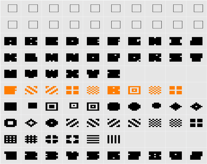 QUBE WIDE Character Map