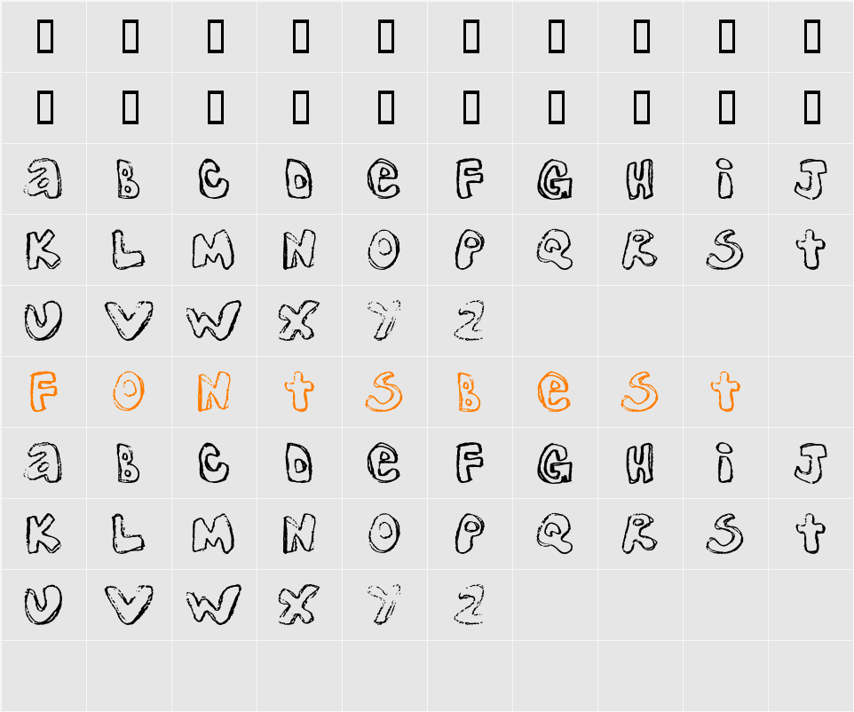 One Lousy Bottom Character Map