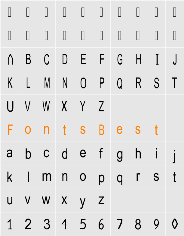JuliaSoft Special Font N4 Character Map