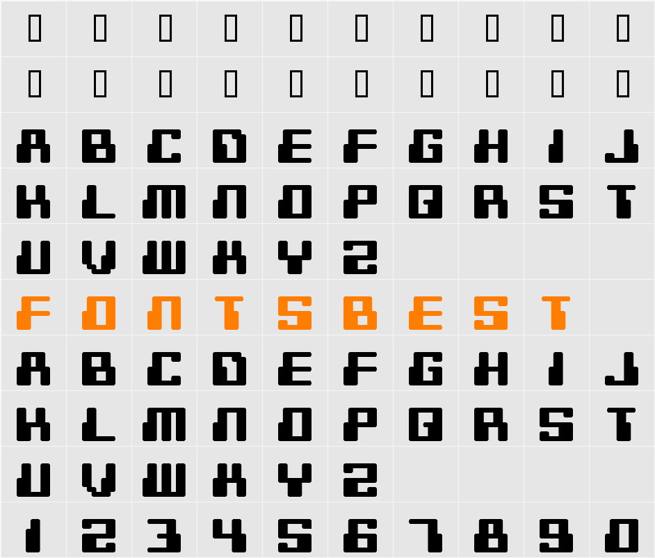 Digitek Character Map