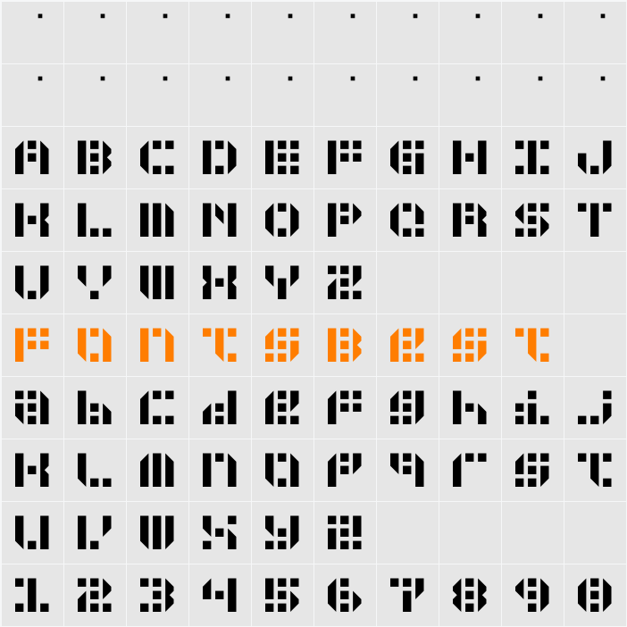 GUNJU Character Map