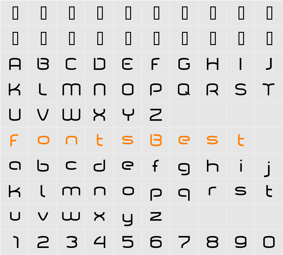 Tarpino Character Map