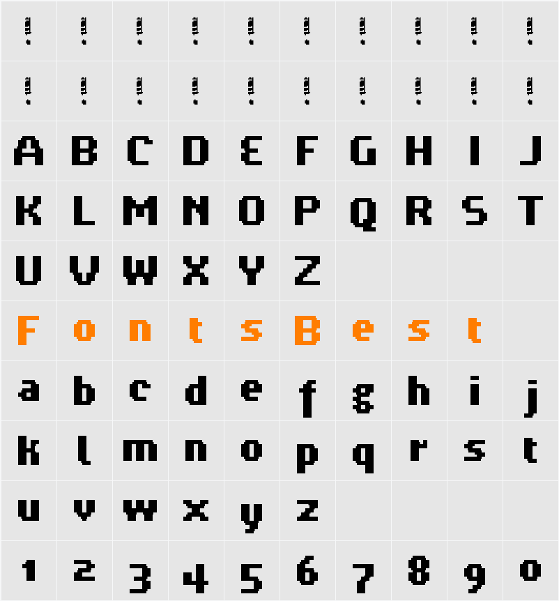 UF PT Bossa Bold Character Map