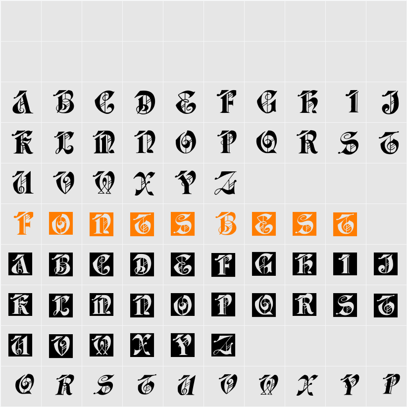 DolbyFraxCaps Character Map