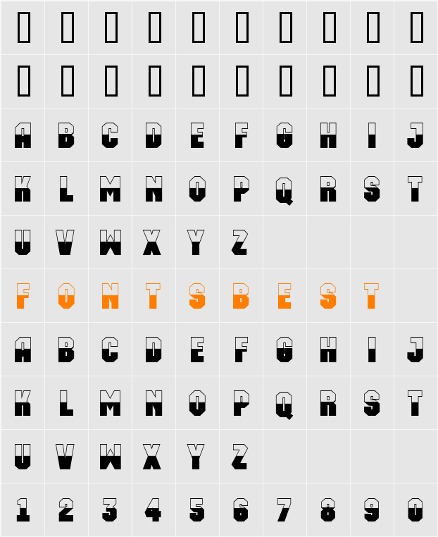 a_MachinaOrtoB&W Character Map