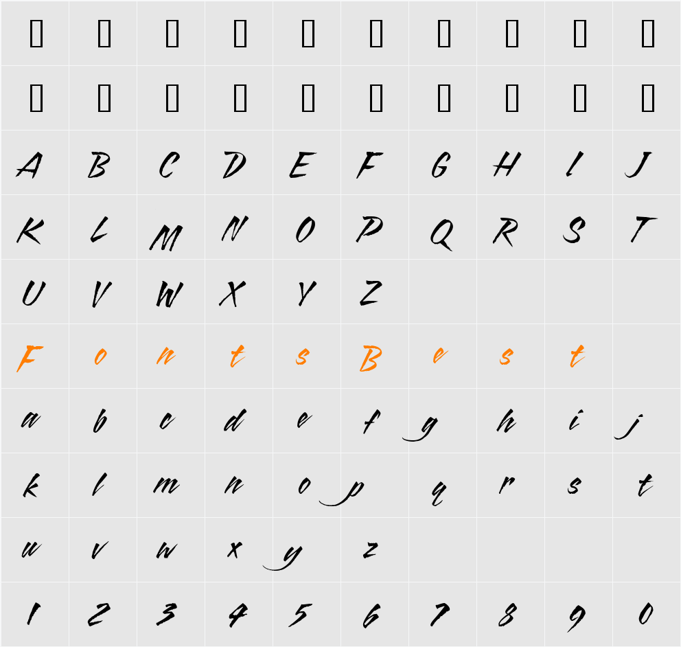 Blazing Character Map