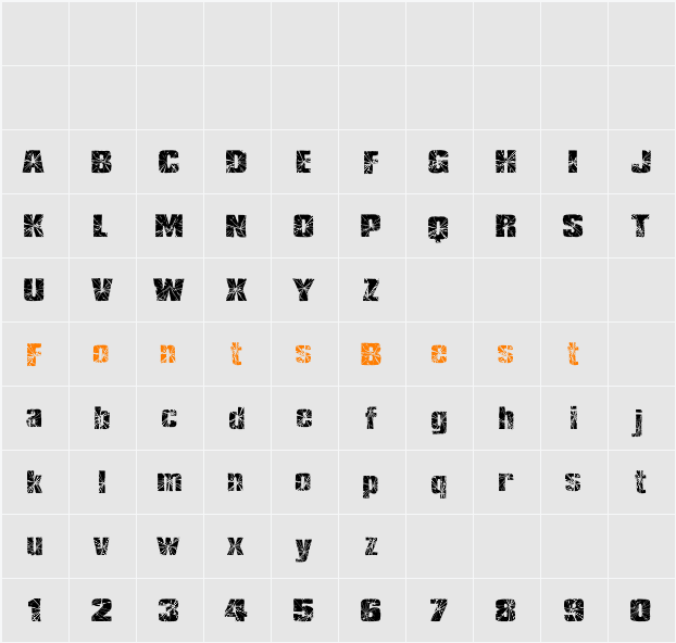 RH SHMATTER Character Map
