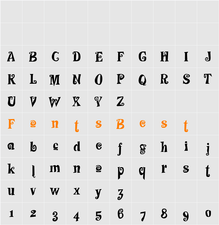 F Character Map