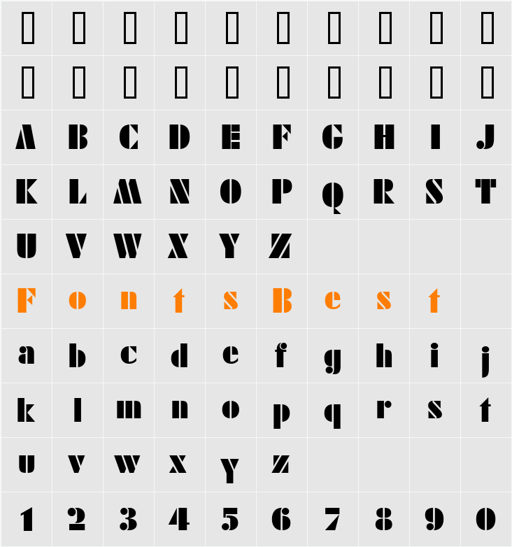 SISTEMAS FONT BT Character Map