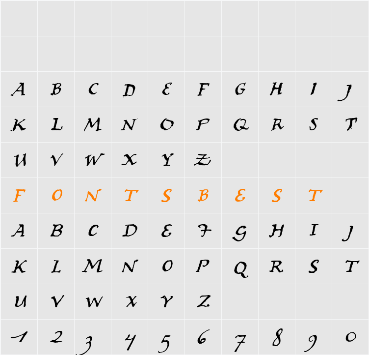 Dear Sarah SC Character Map