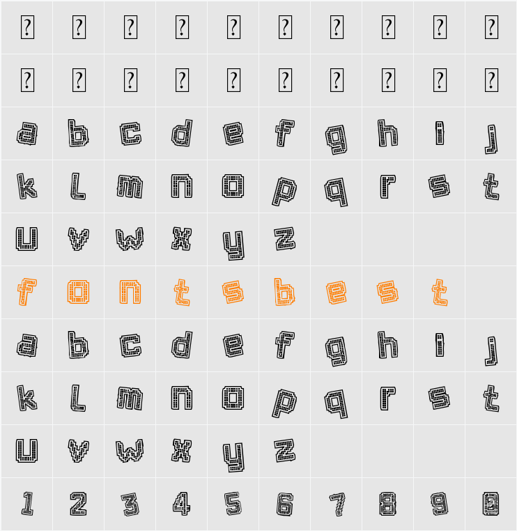 Pixel Chaos Character Map