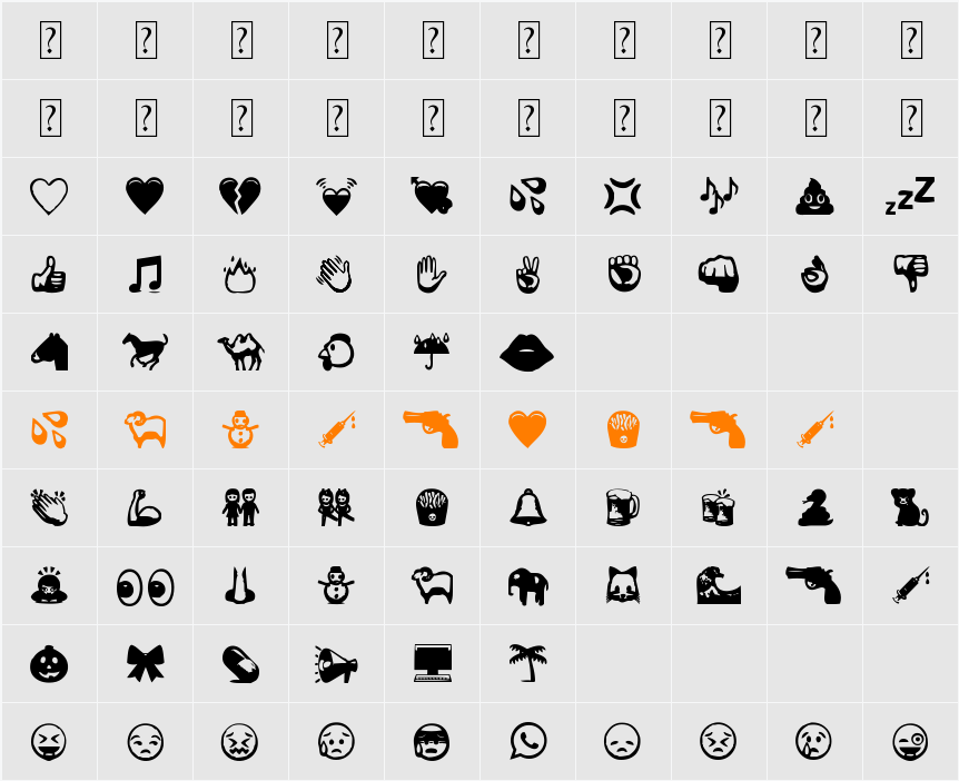 whatsapp emoticons Character Map