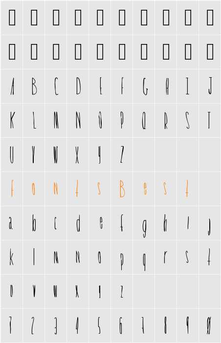 TickleShits Character Map