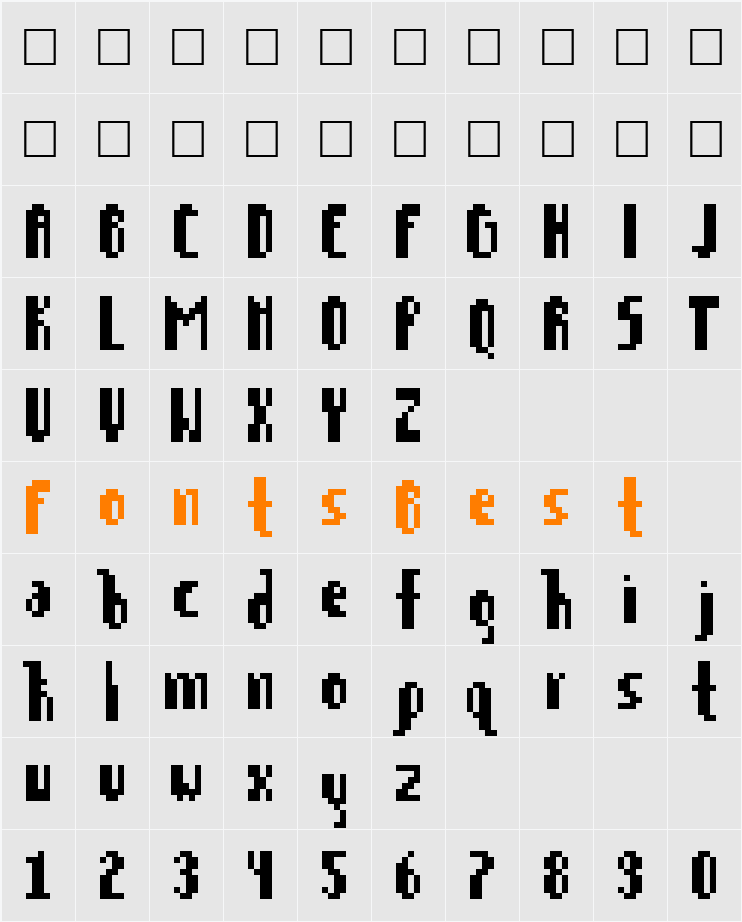 Grid-40 Character Map