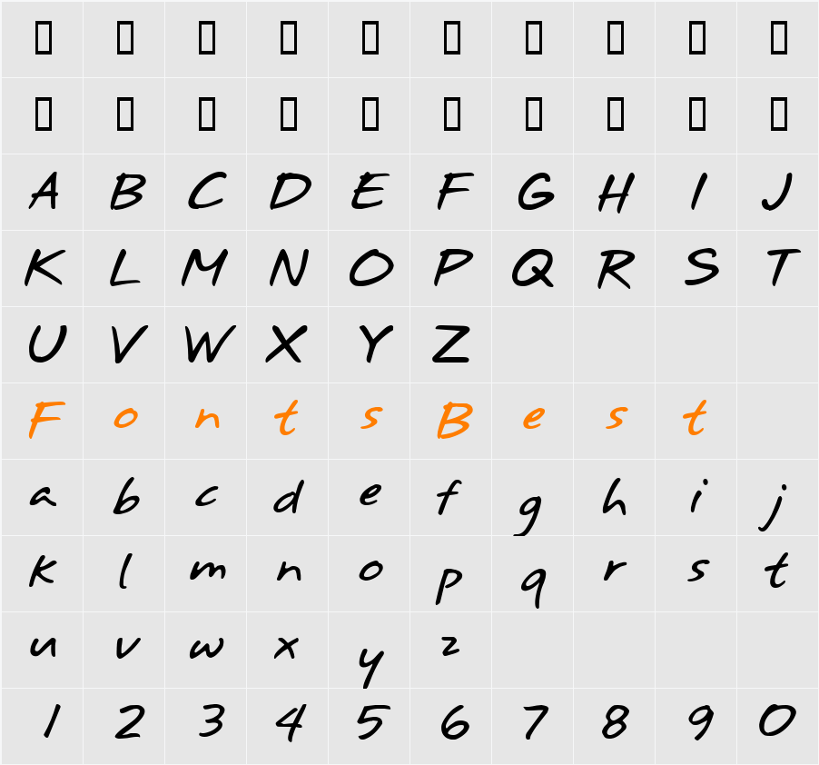 JI-Polers Character Map