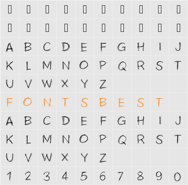 PWScratchy Character Map