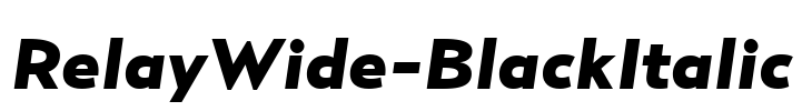 RelayWide-BlackItalic Font Image