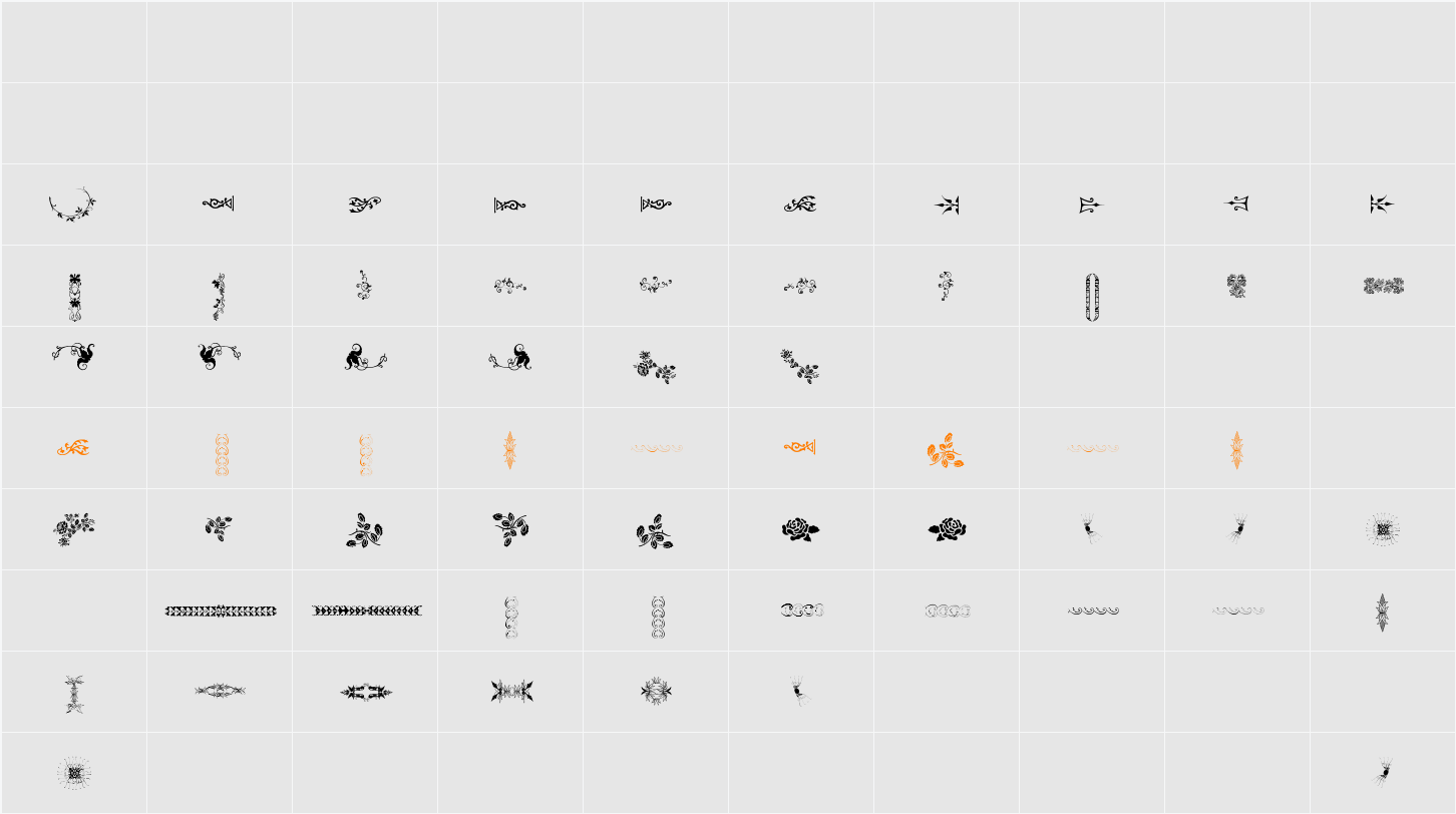 Unpublished Ornaments Two Character Map