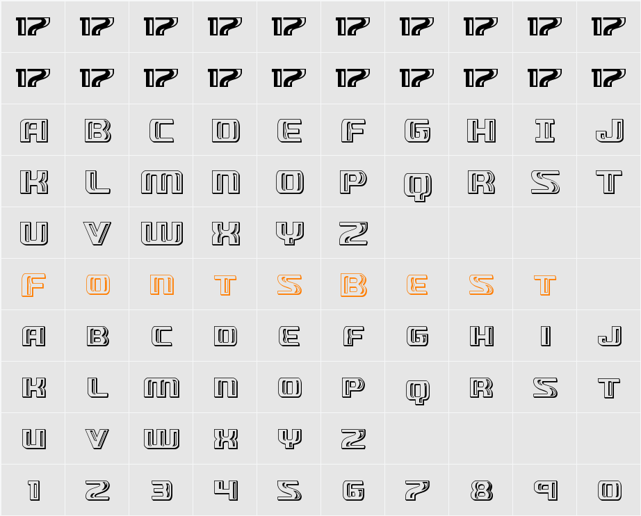 Grease Gun Chrome Character Map