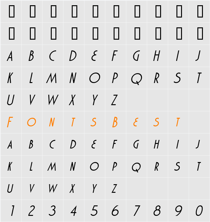 Marquisette BTN Character Map