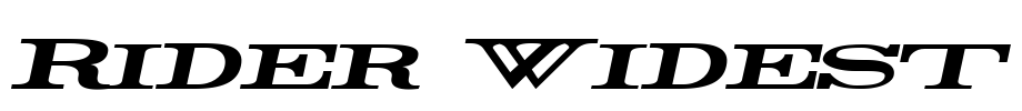 Rider Widest Font Image