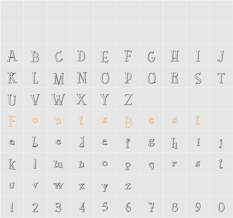 RocknRoll Typo bevel Character Map