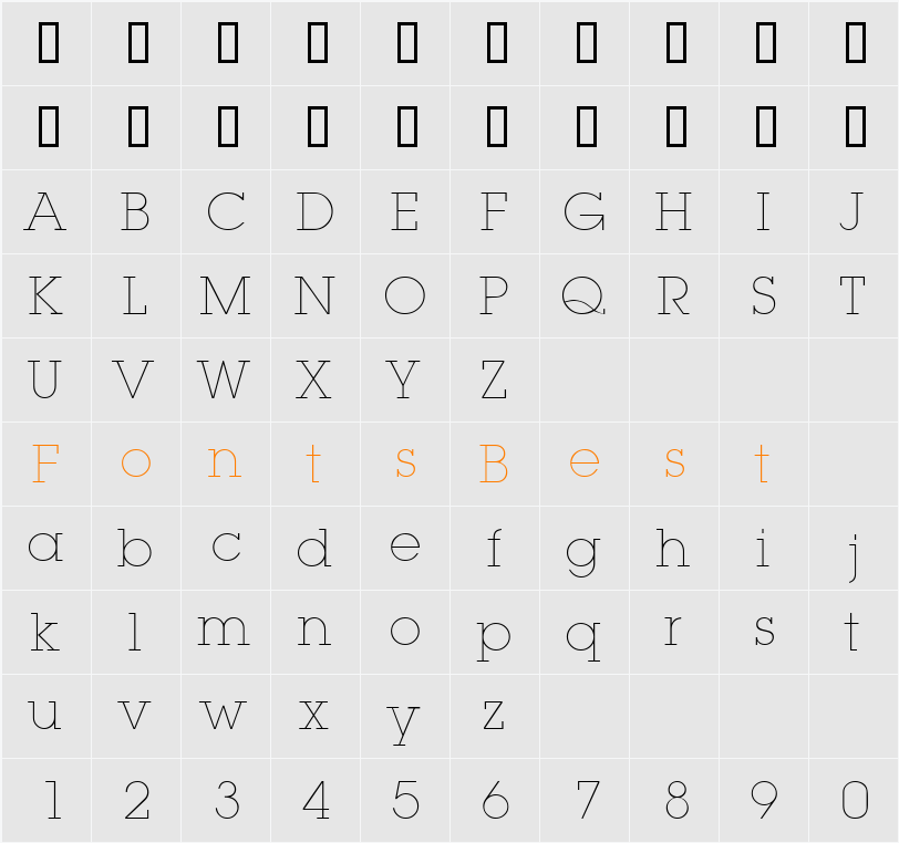 LubianaSmall Character Map