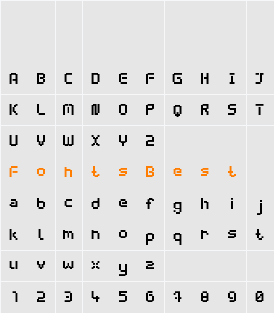 webpixel bitmap Character Map