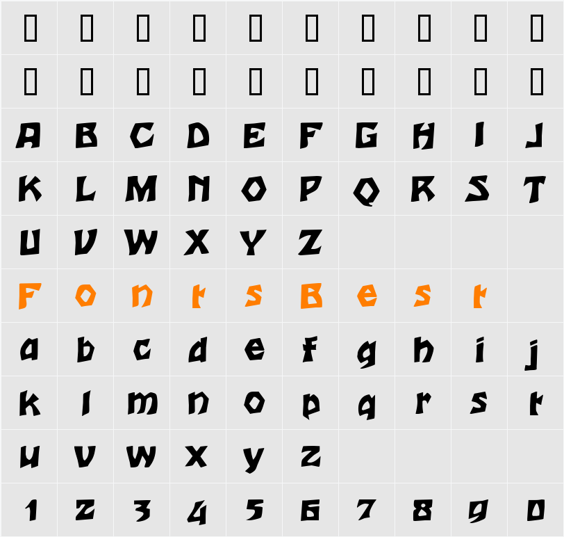 Talon Character Map