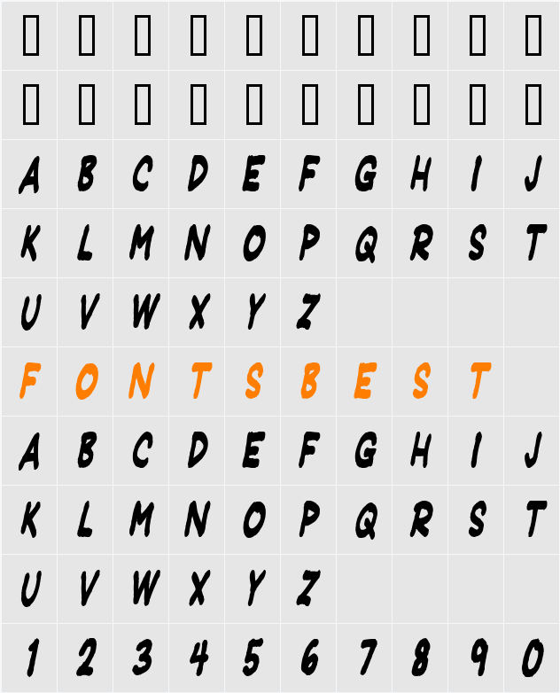 JeffreyPrint JL Condensed Character Map
