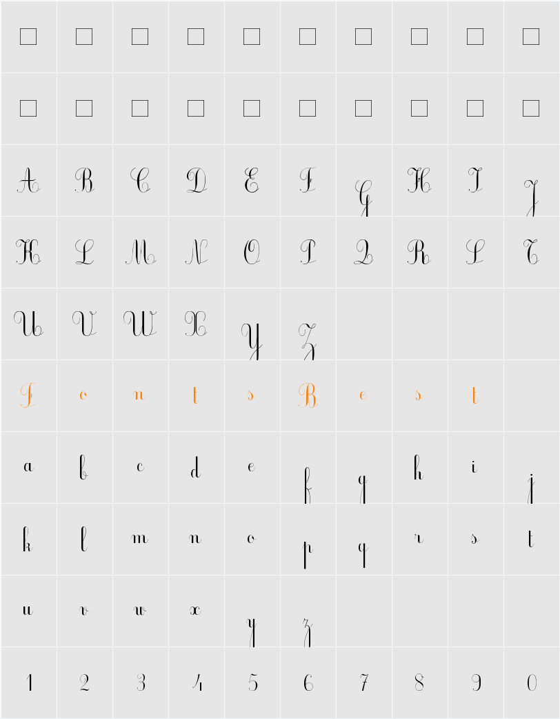 Ecolier Character Map