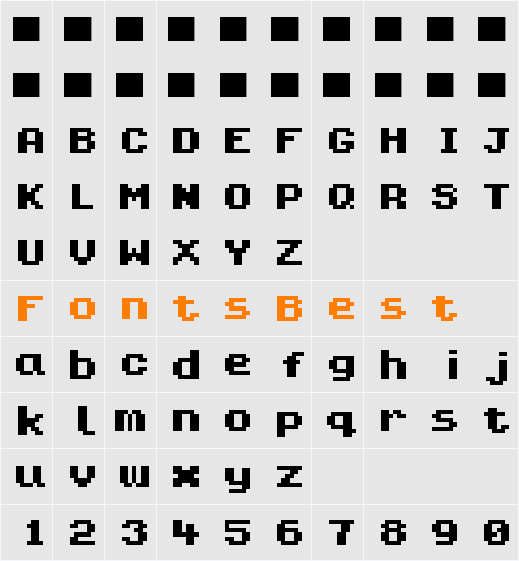 Kongtext Character Map