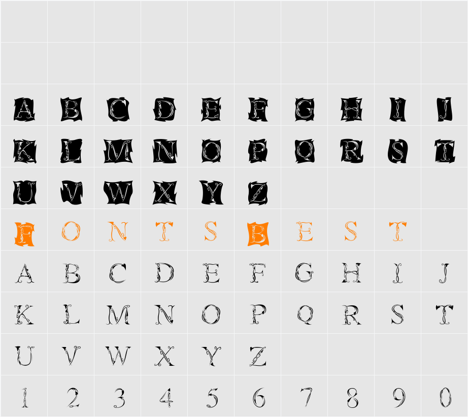 Tatoo Character Map