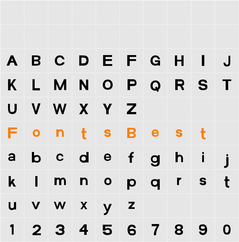FunZone Two Condensed Character Map