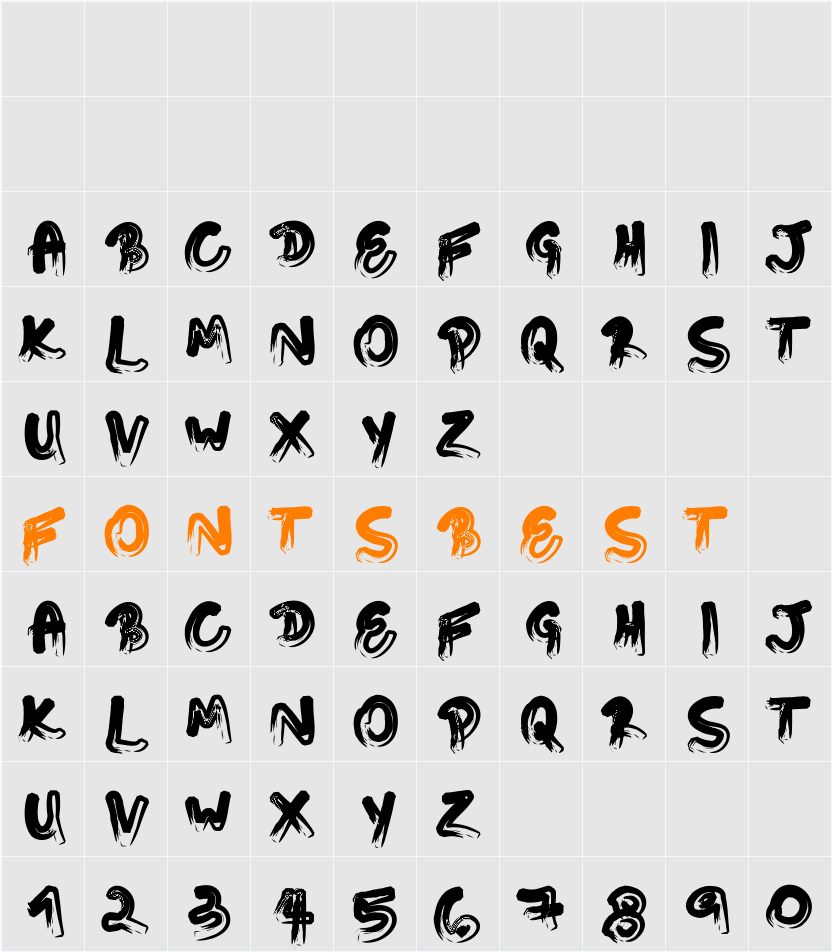 Touching Letters Character Map