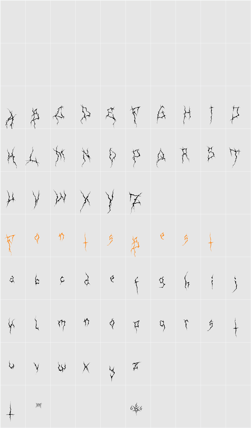 XXII Ultimate-Black-Metal Character Map