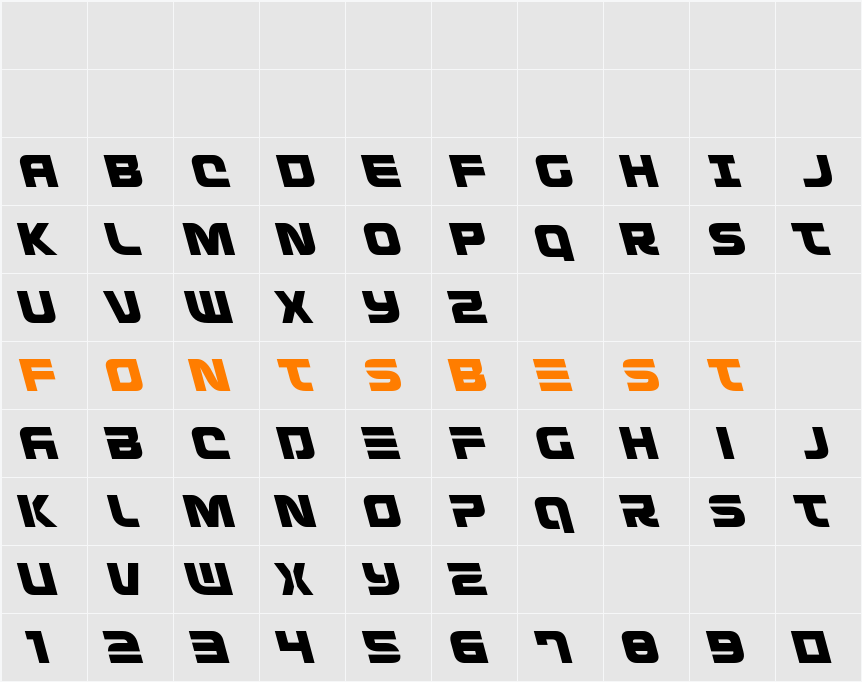 Defcon Zero Leftalic Character Map